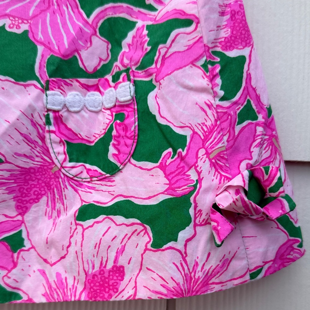 Lilly Pulitzer Pink and Green Floral Girls Vest - Picture 10 of 10
